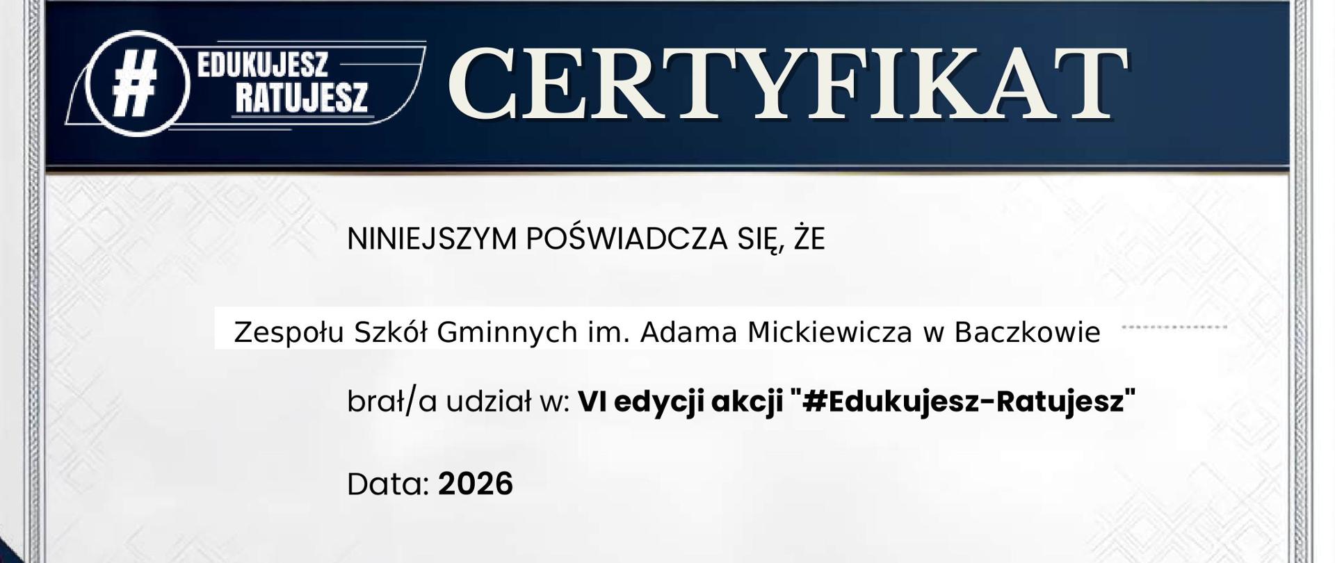 certyfikat