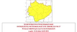 Ostrzeżenie - opady marznące