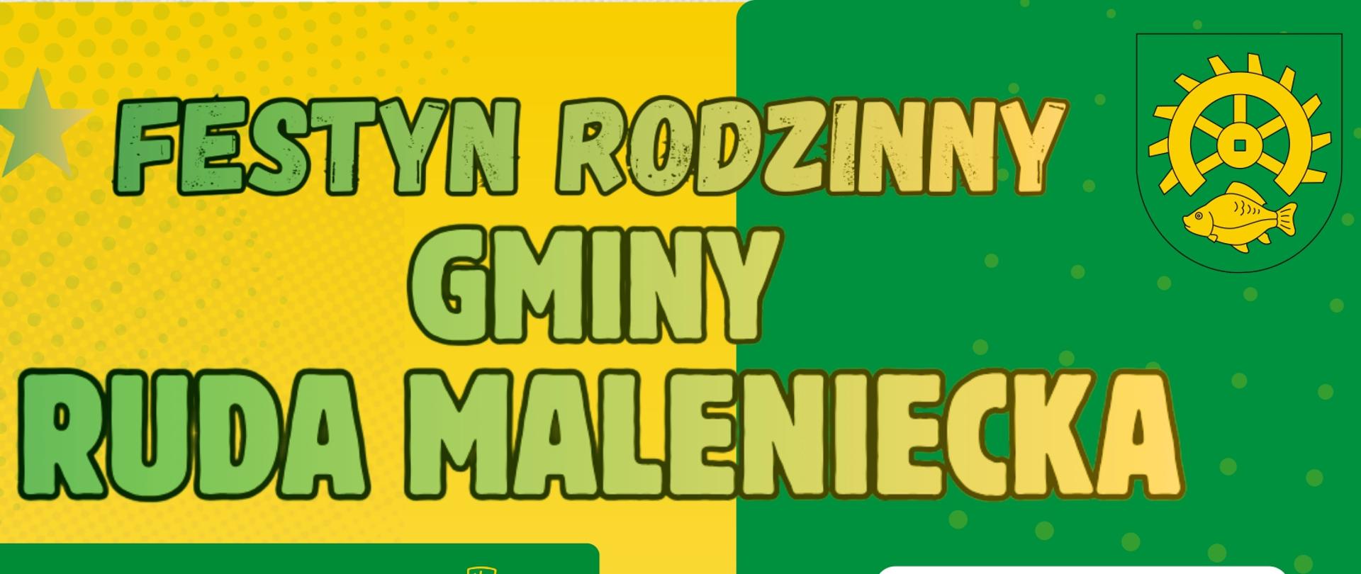 Plakat zawiera informacje dotyczące organizowanego przez Samorząd Gminy Ruda Maleniecka festynu rodzinnego zorganizowanego w dniu 23 sierpnia 2025 na placu przy ZZPO w Rudzie Malenieckiej. W treści zaproszenia wyszczególniony program wydarzenia oraz atrakcje. Początek o godz. 16.00. W programie : powitanie gości przez Wójta Gminy Ruda Maleniecka, występy dzieci z ZPPO w Rudzie Malenieckiej, , o godz. 17.00. występ zespołu FOX, o godz. 18.00 występ iluzjonisty, następnie o 19.00 występy KGW, o godz. 20.00 występ zespołu FOLCOVER, godz. 21.00 występ gwiazdy wieczoru Zespół SKANER, po nim dyskoteka do godz. 24.00 pod gwiazdami z Dj. Na plakacie zdjęcia zespołów muzycznych oraz informacja o dodatkowych atrakcjach i poczęstunku dla wszystkich uczestników.
