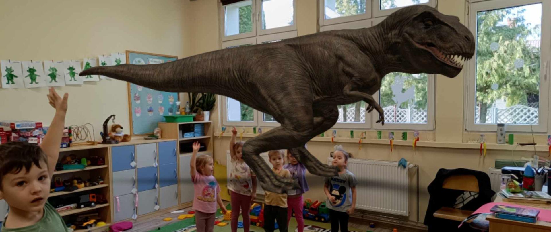 zdjęcie z dinozaurem.