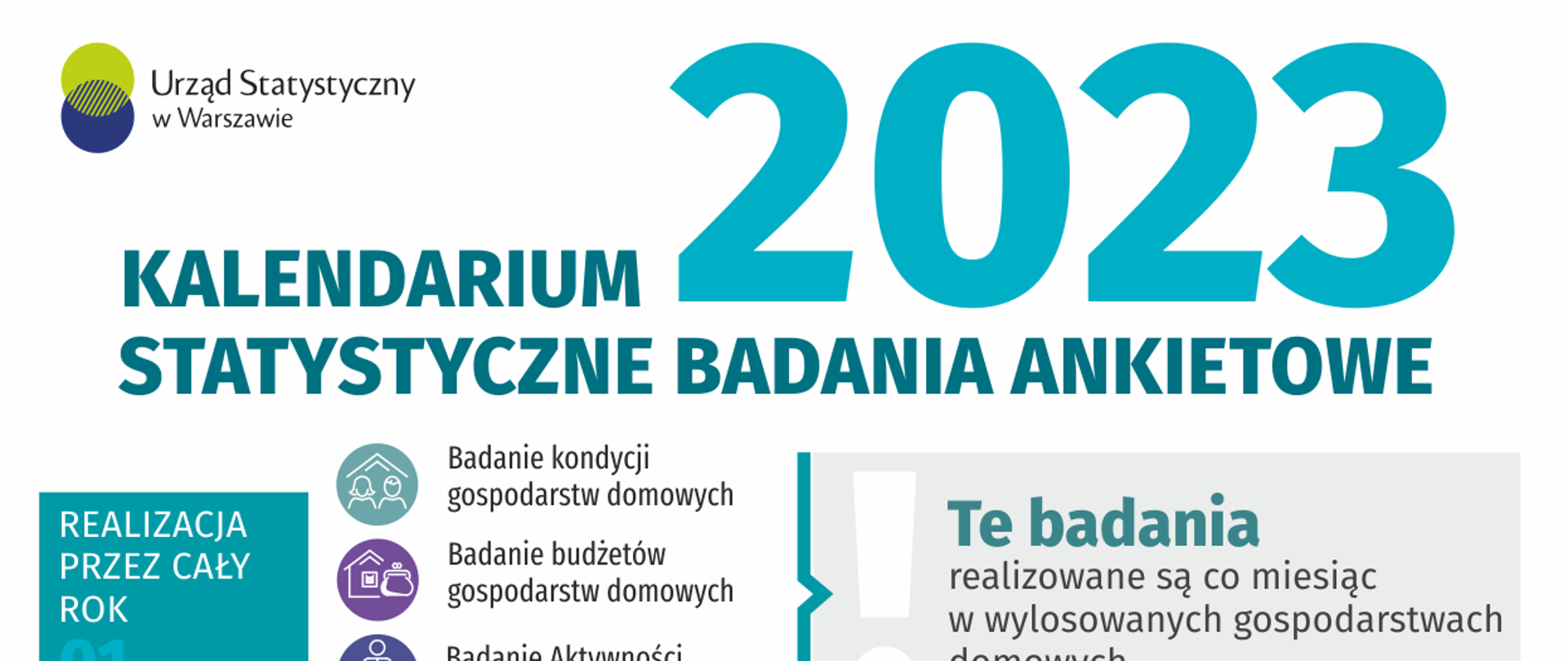 Kalendarium statystycznych badań ankietowych realizowanych w 2023 roku
