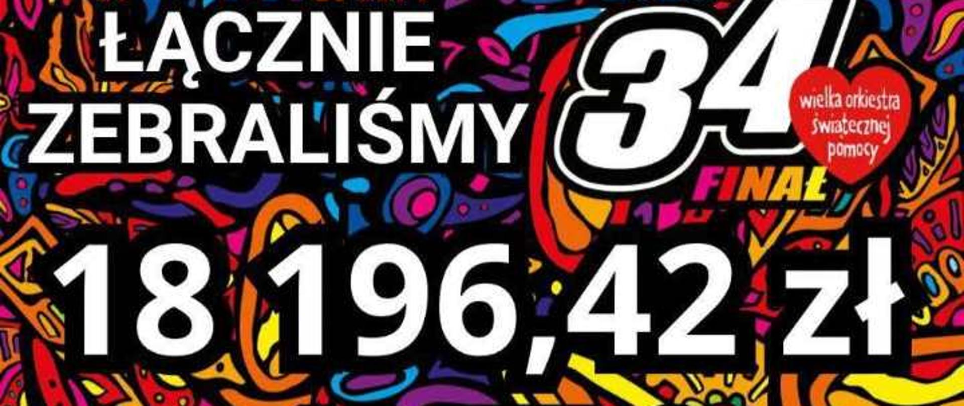 Plakat informujący o efekcie finału WOŚP