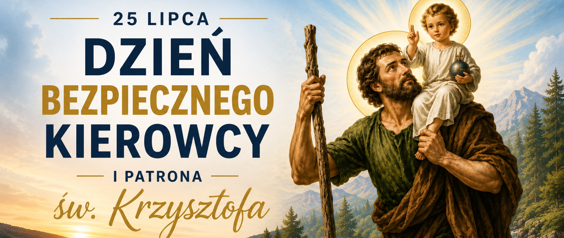 Grafika z napisem 25 lipca Dzień Bezpiecznego Kierowcy