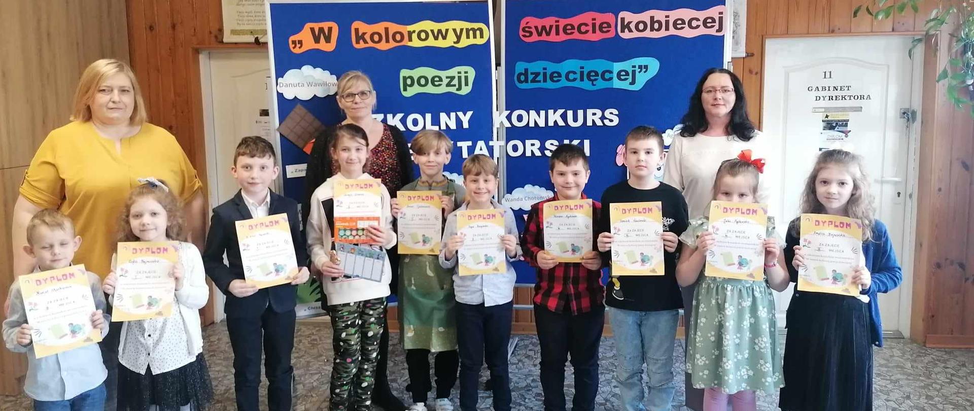 "W świecie kobiecej poezji dziecięcej" - 4 edycja szkolnego konkursy recytatorskiego w Szkole Podstawowej im. Jana Pawła II w Żarnowie