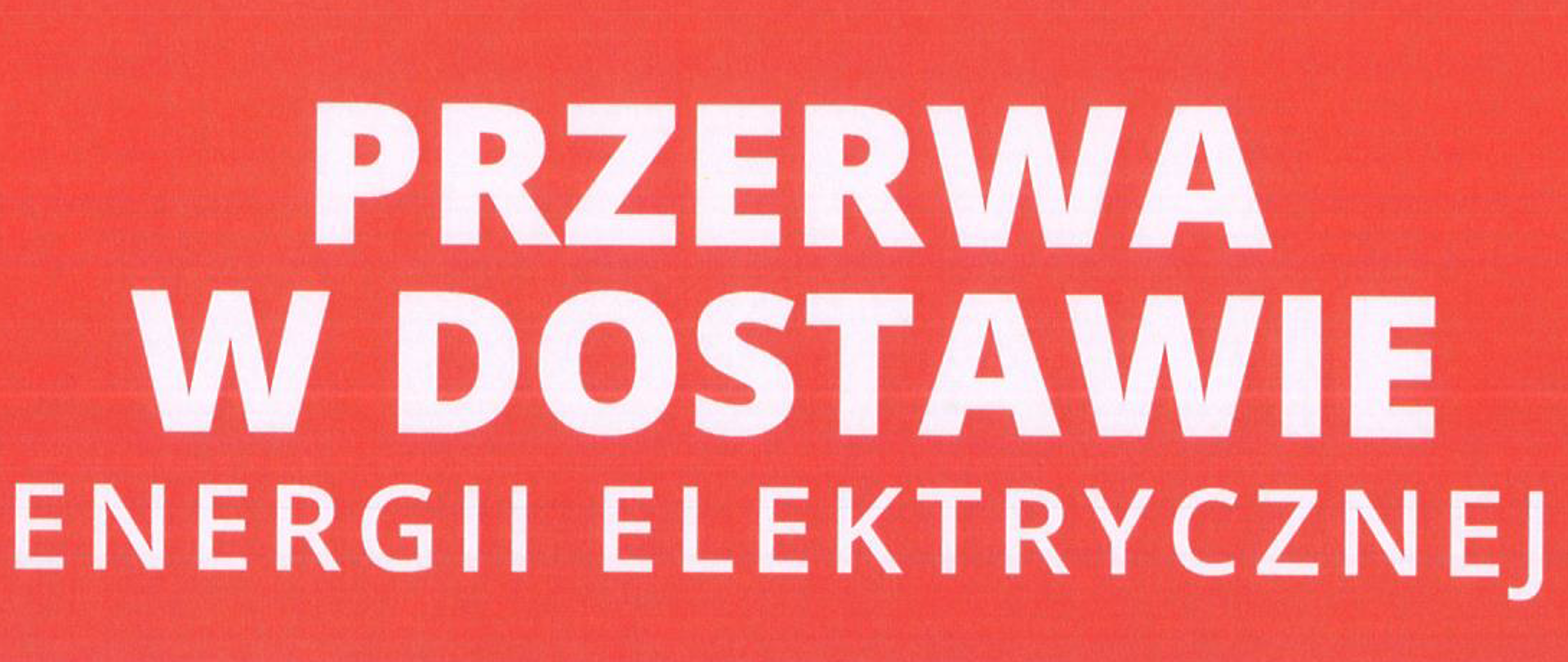 przerwa w dostawie prądu