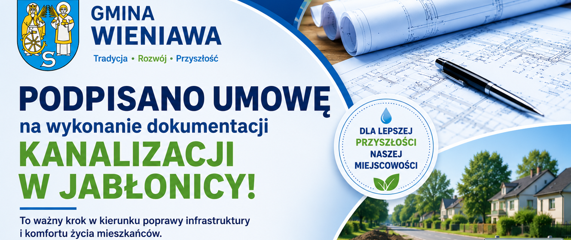 Podpisano umowę na wykonanie dokumentacji projektowej kanalizacji w Jabłonicy