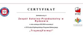 Certyfikat Trzymaj formę