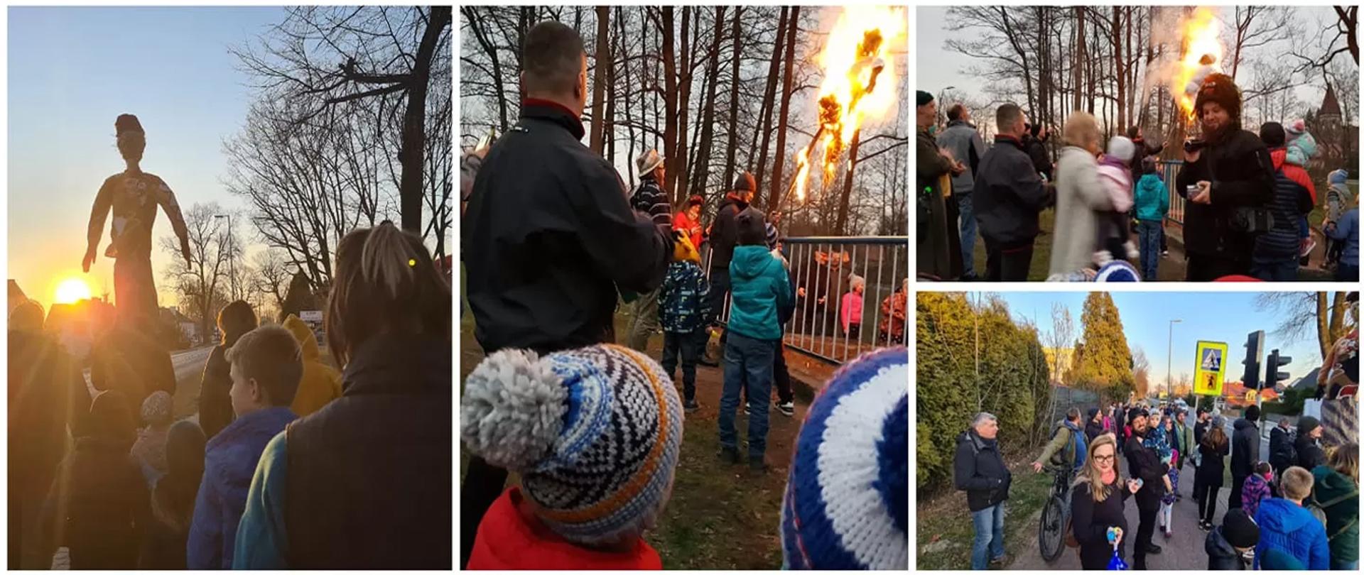 Różne scenki z powitania wiosny i palenia kukły