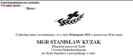 klepsydra śp. Stanisława Kuzaka