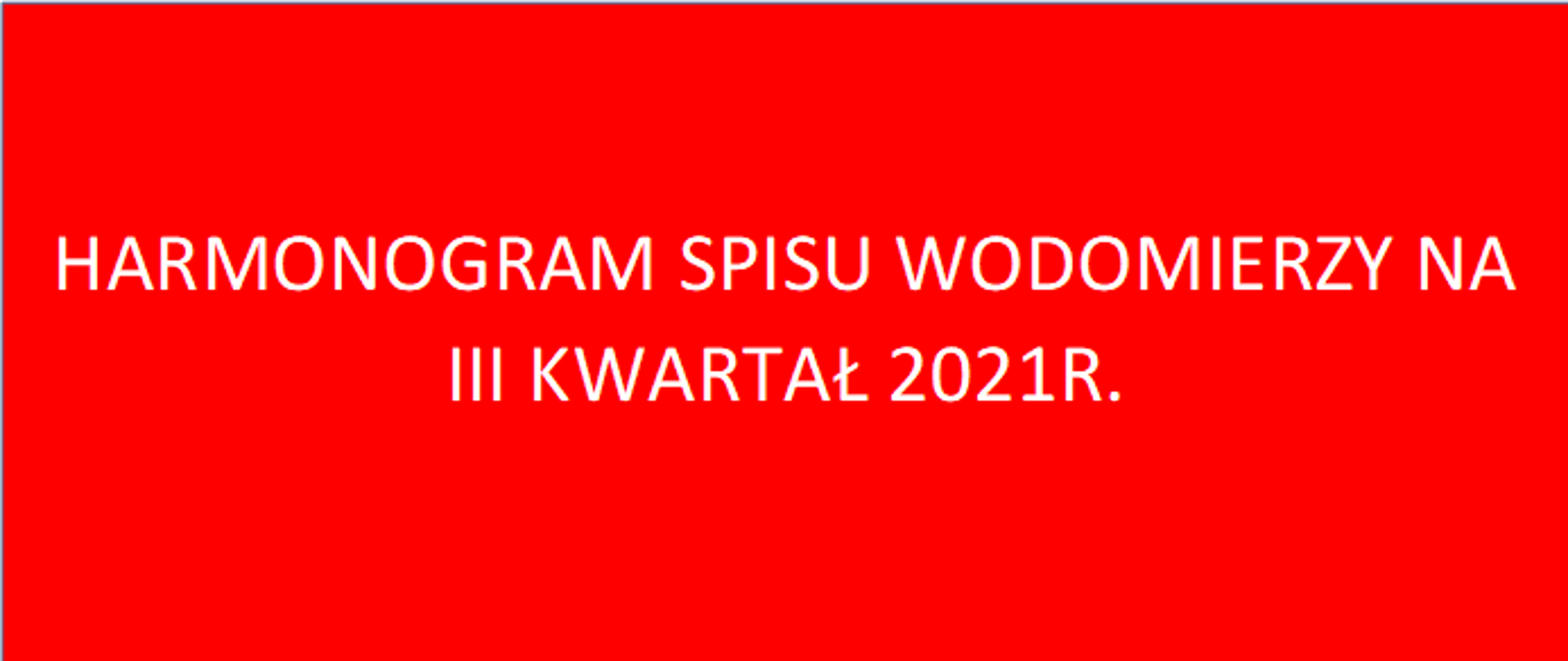 Harmonogram spisu wodomierzy 