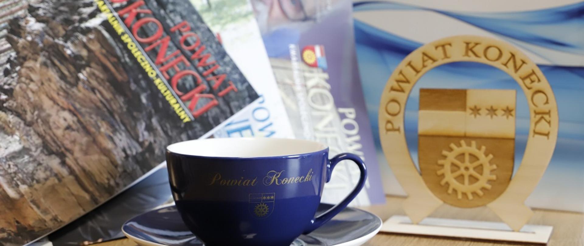 Fliżanka z napisem Powiat Konecki