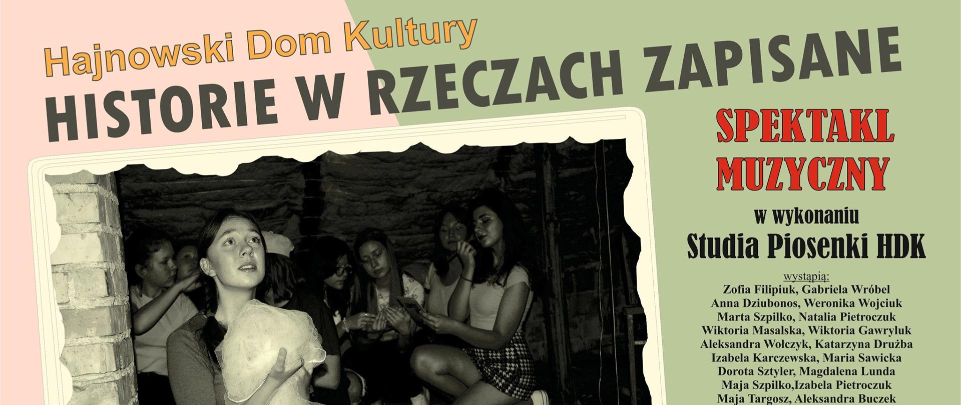 Plakat promujący wydarzenie: po prawej zdjęcie z planu, po lewej treść organizacyjna