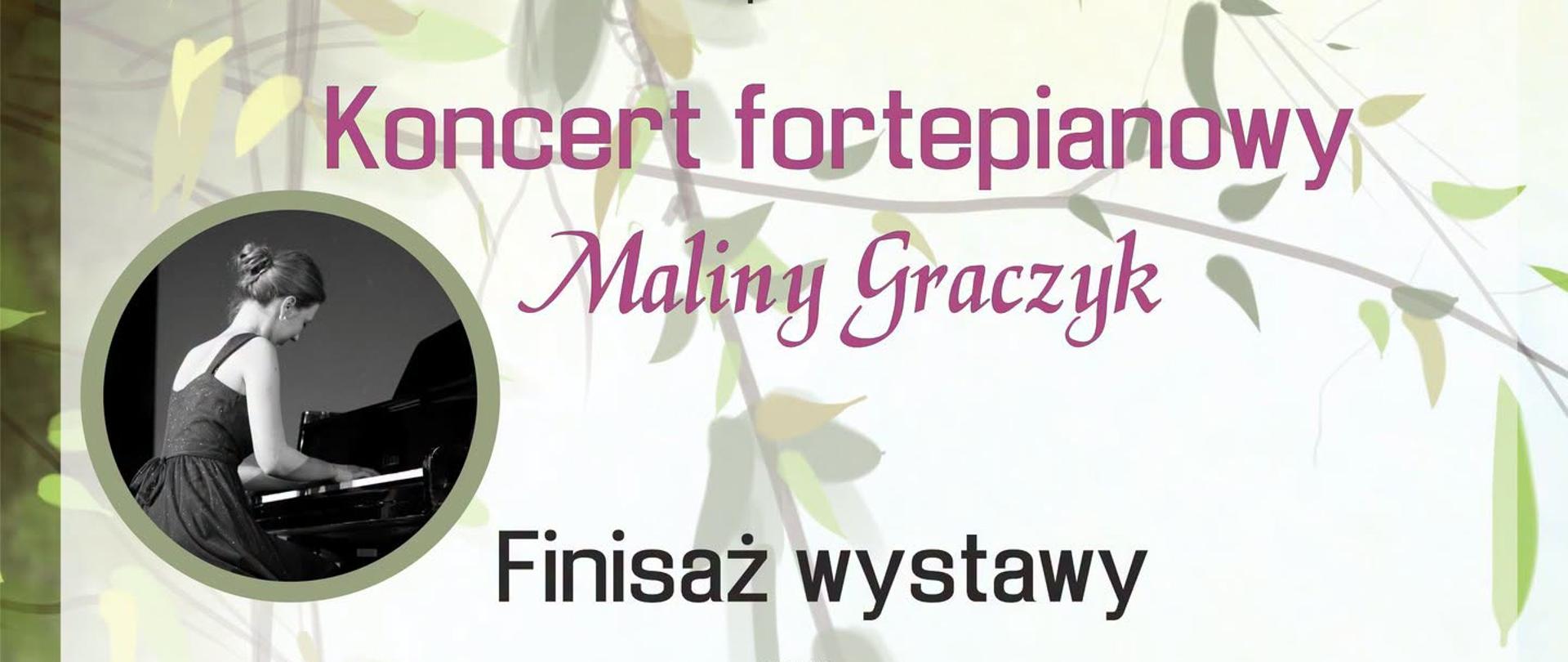 Koncert fortepianowy finisaż wystawy - zaproszenie