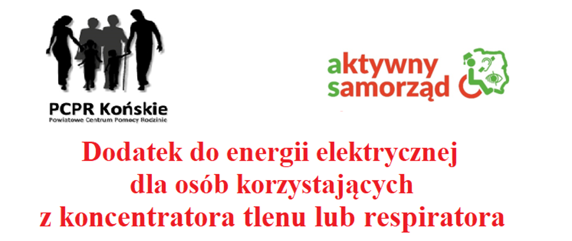 Dodatek do energii elektrycznej dla osób korzystających z koncentratora tlenu lub respiratora