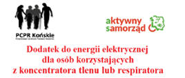 Dodatek do energii elektrycznej dla osób korzystających z koncentratora tlenu lub respiratora