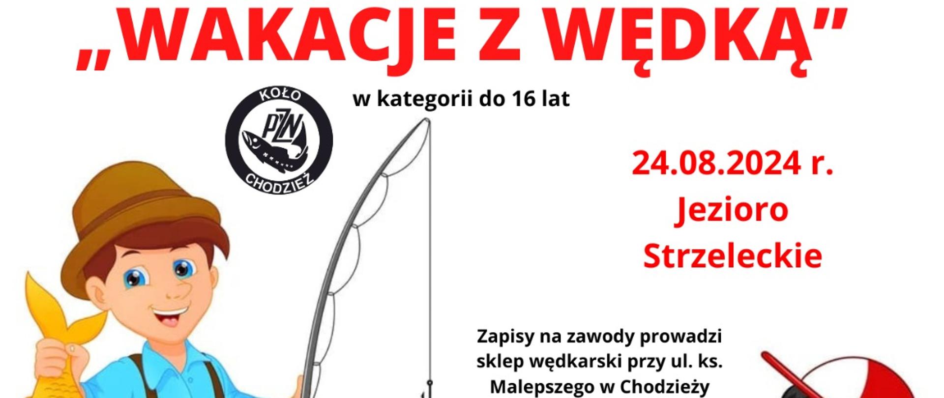 plakat wakacje z wędką 