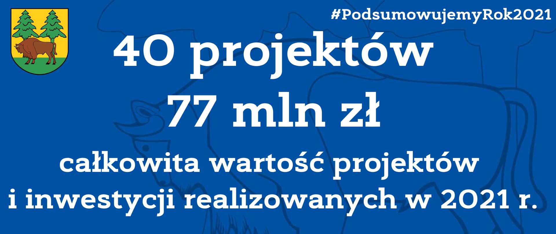 40 projektów, 77 mln zł - całkowita wartość projektów i inwestycji realizowanych w 2021 r.