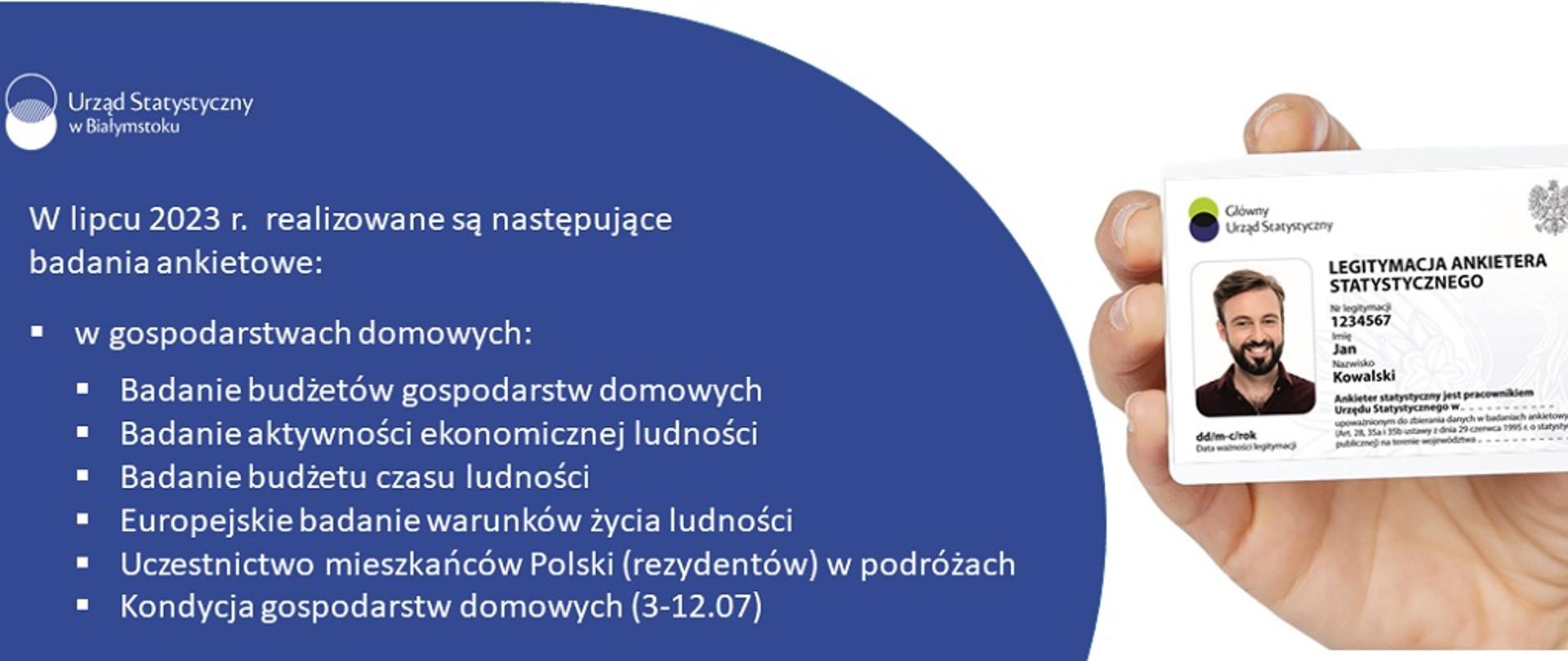 Informacja o realizowanych badaniach ankietowych w gospodarstwach domowych 