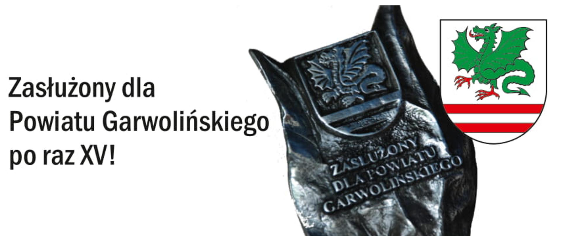 Informacja dot. konkursu Zasłużony dla Powiatu - statuetka i napis
