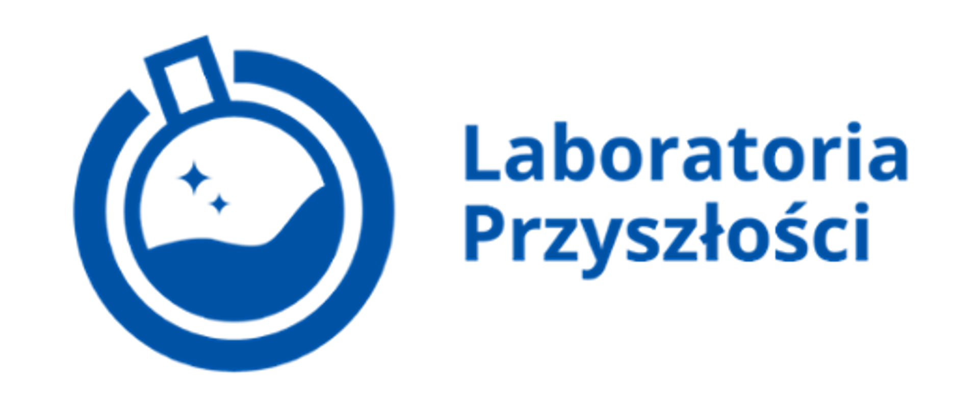 Zdjęcie przedstawia logo programu pt Laboratoria przyszłości.