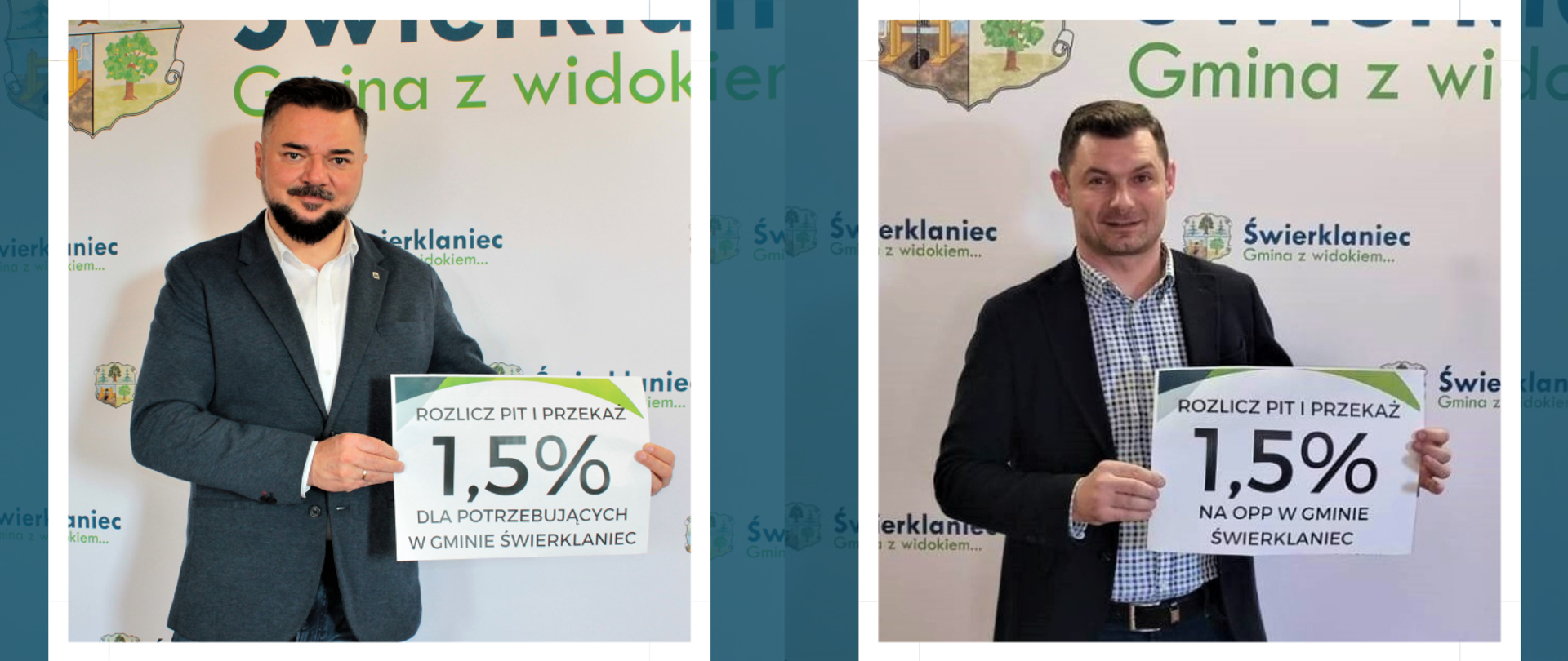 Marek Cyl i Jarosław Wasążnik zachęcają do oddania 1,5% podatku na OPP w gminie lub na potrzebujących w gminie
