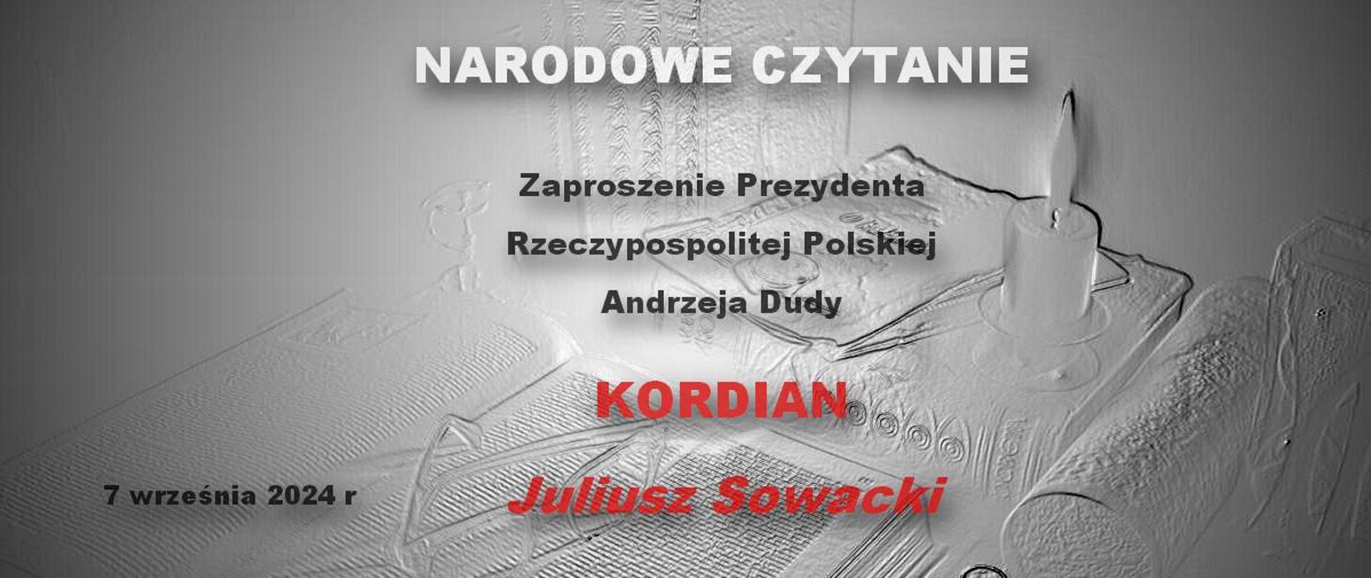 Zaproszenie Prezydenta Andrzeja Dudy Narodowe Czytanie 7 września