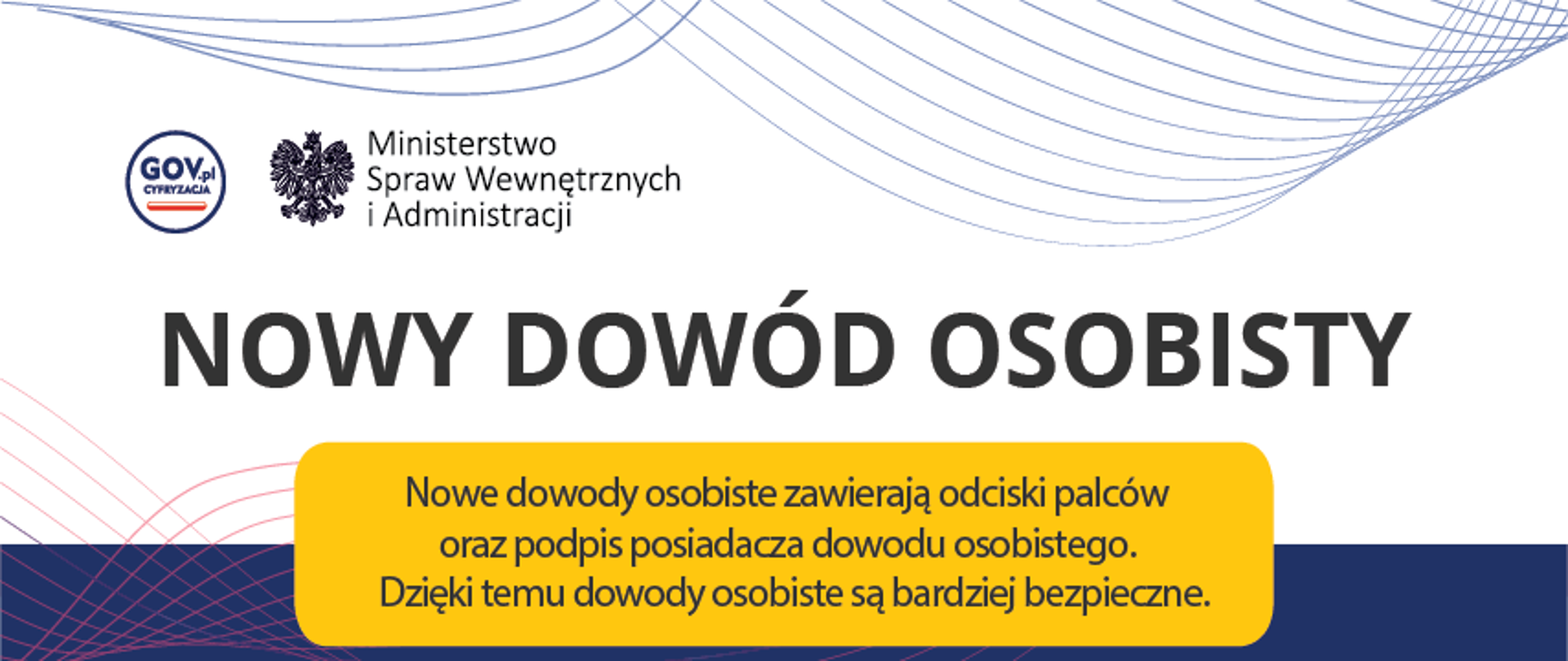Zdjęcie przedstawiające plakat dotyczący nowych dowodów osobistych.