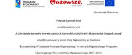 Uzbrojenie terenów inwestycyjnych Garwolińskiej Strefy Aktywności Gospodarczej