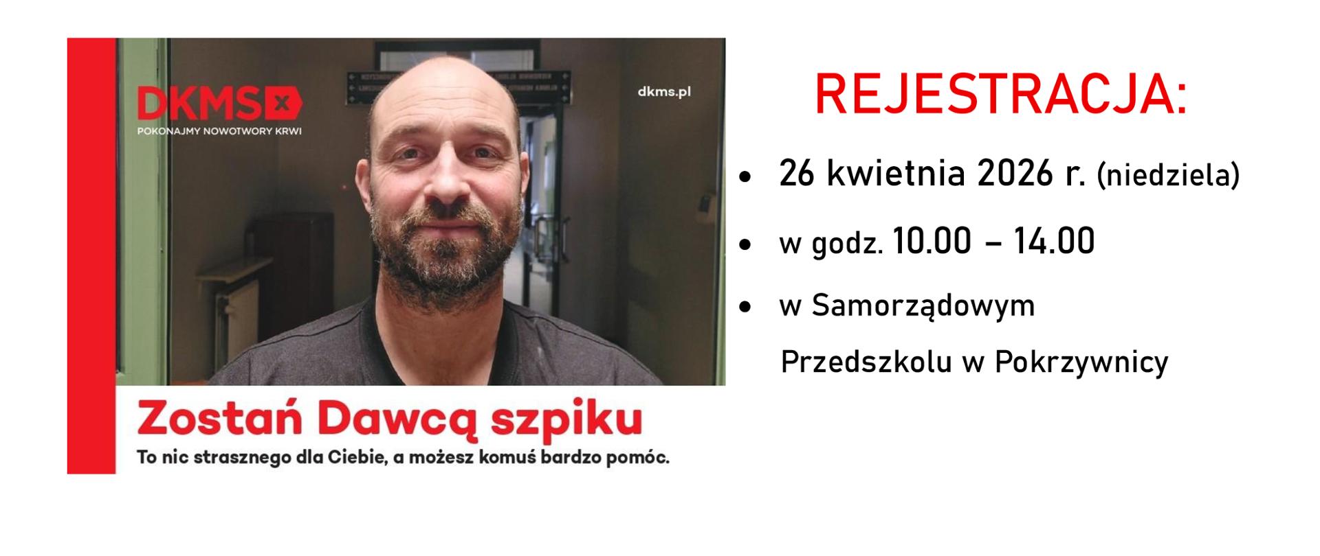 Akcja rejestracji potencjalnych dawców szpiku kostnego w Samorządowym Przedszkolu w Pokrzywnicy