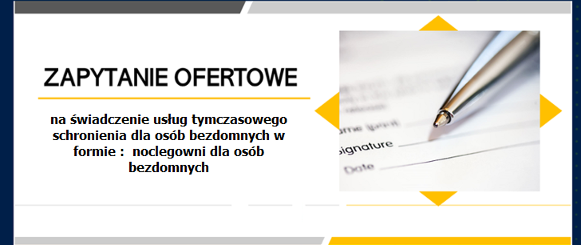 Zapytanie ofertowe na świadczenie usług tymczasowego schronienia dla osób bezdomnych na rok 2025 w formie :noclegowni dla osób bezdomnych