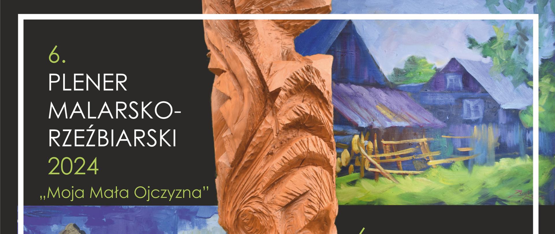 Plakat promujący wydarzenie - w centrum plakatu rzeźby, po bokach grafiki i info o wydarzeniu, zawarte w artykule