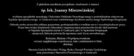 kondolencje śp. lek. Joanna Mierzwińska