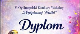 Dyplom w IV Ogólnopolskim Konkursie Wokalnym„Wyśpiewaj Nutki”