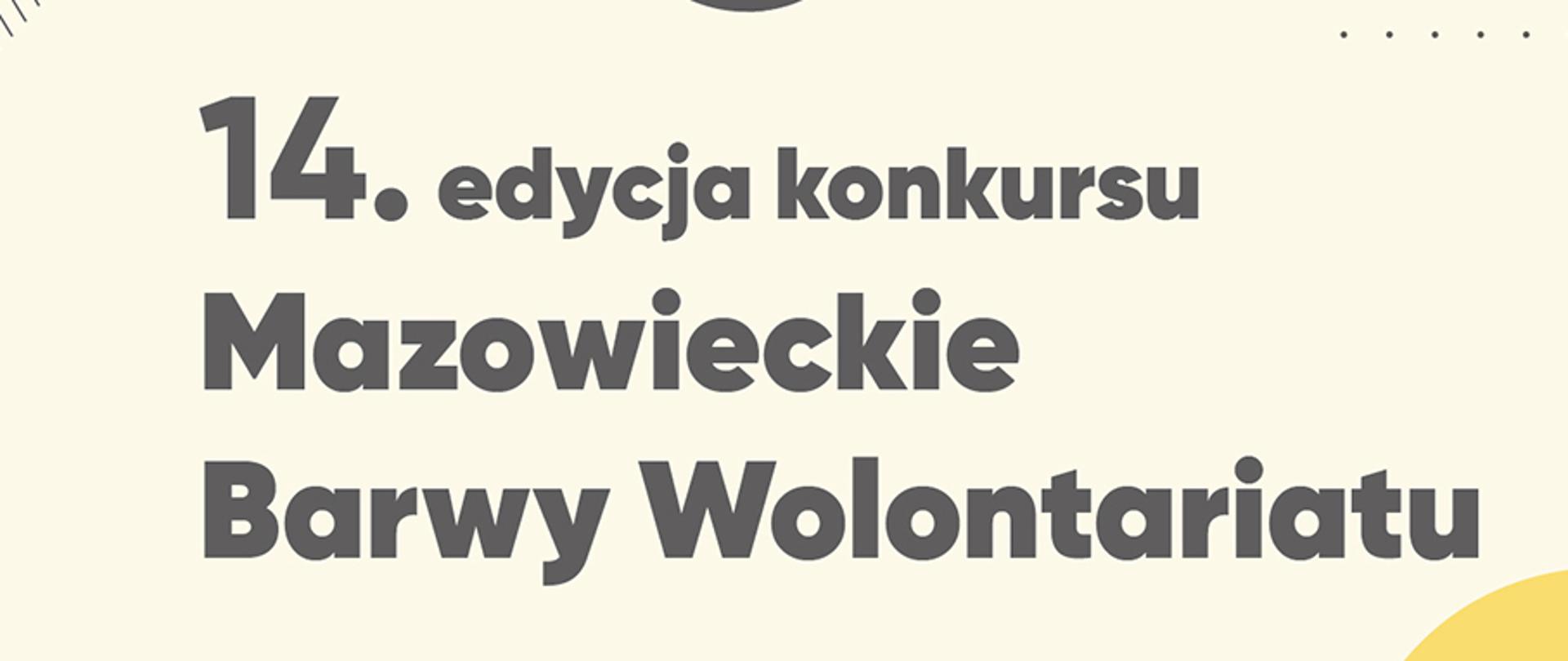 zaproszenie do udziału w 14 edycji konkursu Barwy wolontariatu