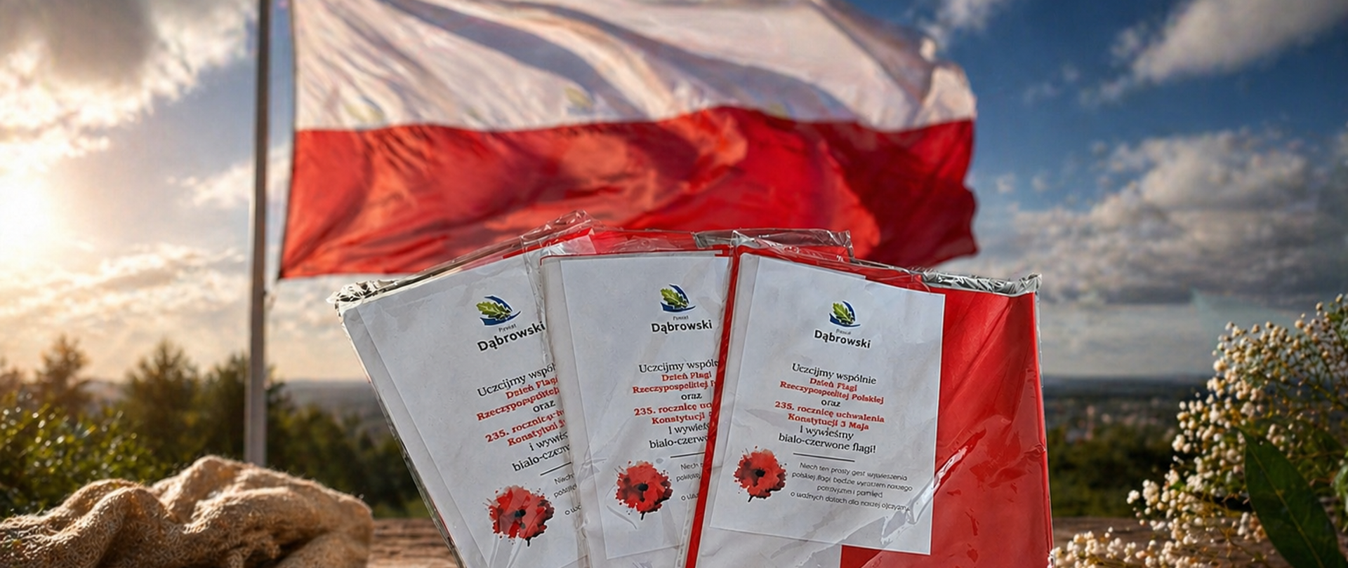 Grafika promująca akcję na Dzień Flagi