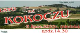 zdjęcie przedstawia plakat informacyjny dotyczący wydarzenia plenerowego 