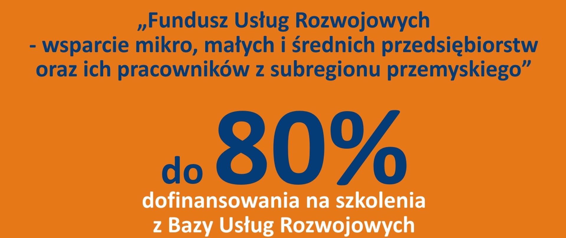 Plakat przedstawiający "Fundusz usług Rozwojowych - wsparcie mikro, małych i średnich przedsiębiorstw oraz ich pracowników z subregionu przemyskiego"