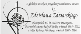 Grafika z tekstem kondolencji. Treść w artykule.