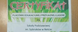 Certyfikat za udział w ogólnopolskiej kampanii ,,Cała Polska maluje GIGA LAURKĘ"