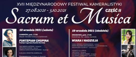 obrazek przedstawia plakat informacyjny XVII Międzynarodowego Festiwalu Kameralistyki Sacrum et Musica