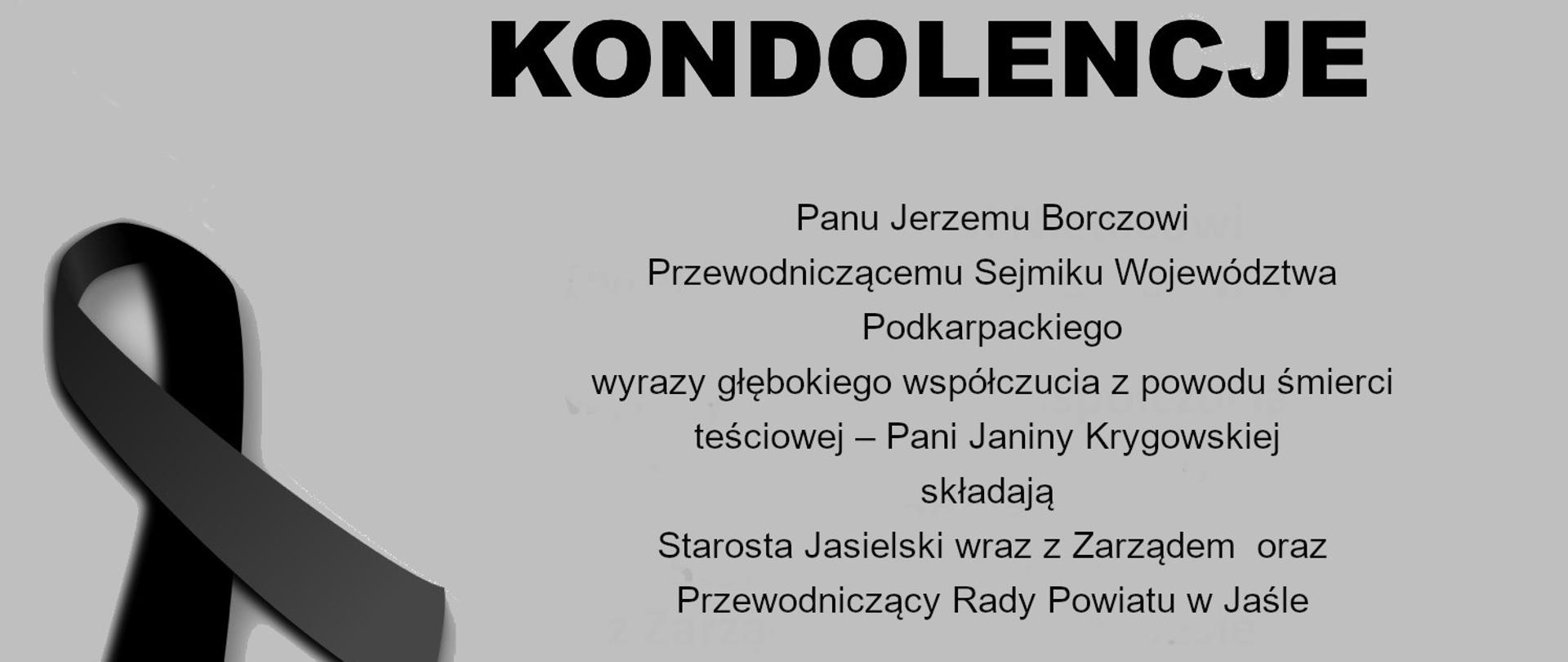 Kondolencje Panu Jerzemu Borczowi