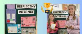 Uczniowie nagrodzeni w szkolnym konkursie plastycznym "Bezpieczny Internet".