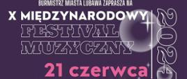 Plakat zapraszający na X Międzynarodowy Festiwal Muzyczny