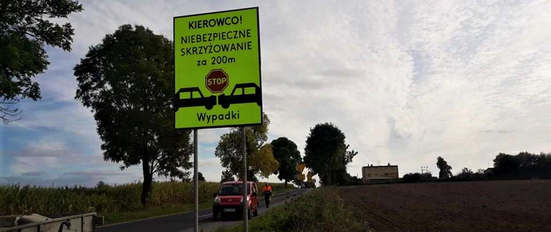 Bezpieczniej na skrzyżowaniu w Krzynowłodze Małej - Powiat Przasnyski zapobiegł kolejnym wypadkom .