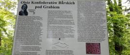Zdjęcie tablicy opisującej obóz Konfederatów Barskich