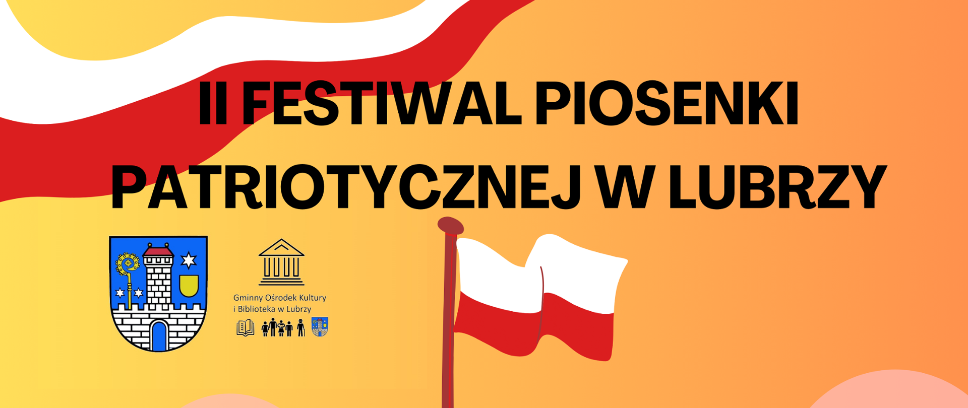 plakat z napisem Festiwal Piosenki Patriotycznej "Złoty Nenufar"