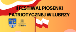 plakat z napisem Festiwal Piosenki Patriotycznej "Złoty Nenufar"
