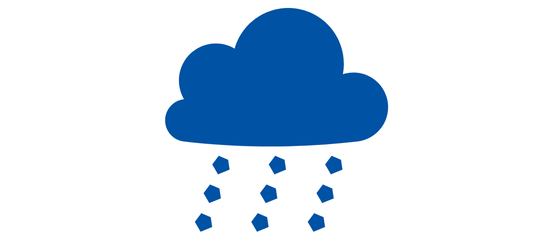 Niebieska ikona symbolizująca chmurę ze spadającym gradem 