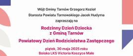 Grafika przedstawia na białym tle teks z informacjami dotyczącymi organizacji wydarzenia.