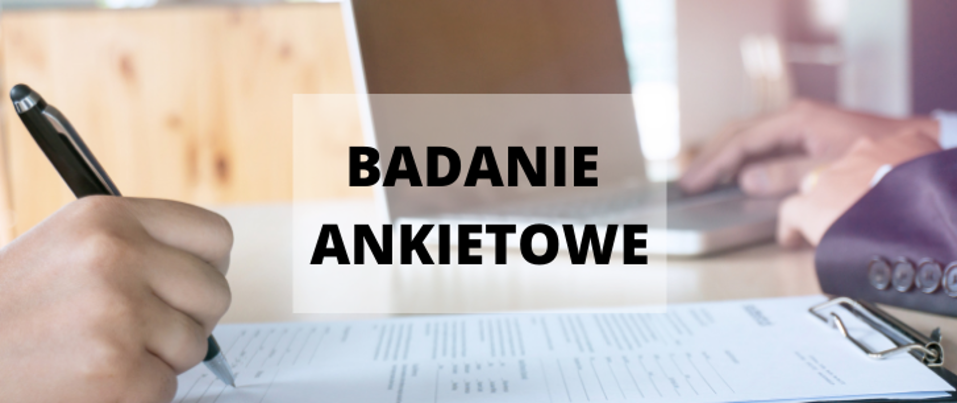 obrazek przedstawia banner z napisem "BADANIE ANKIETOWE"